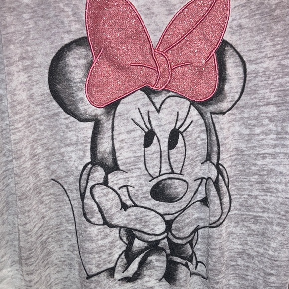 Disney mini mouse 3/4 distressed oversized beat neck lightweight shirt sz M GUC - Picture 3 of 8